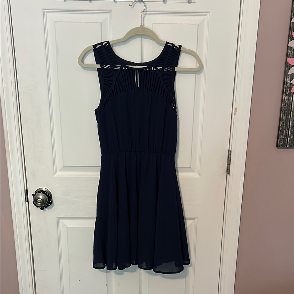 As U Wish Navy Sleeveless Dress